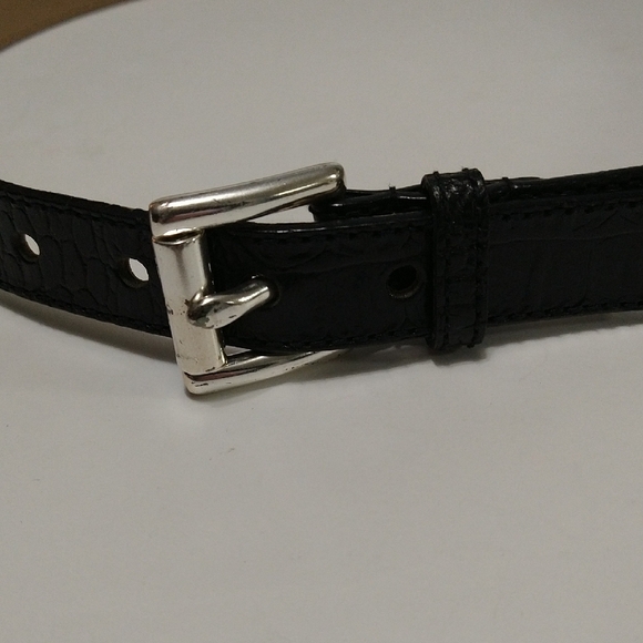 Michael Kors  Black Leather Textured Belt Unisex Size 28"-32" #1176 - Picture 1 of 15
